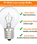 S11 Shape 25 Watt E17 Intermediate Base Lava Lamp Replacement Bulbs 120 Volt Dimmable 2700K Warm White for 14.5 Inch Glitter Lamps