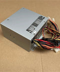Beefy Industrial Control Server Power Supply 300W For Rugged Control Systems Reliable 24 Pin Compatible PSU With Stable Output Heavy Duty Build For Industrial PCs Enclosures And Embedded Controllers, silver metal case with multicolor cables