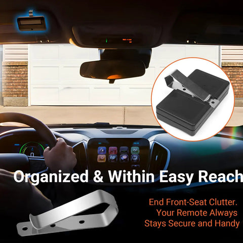 Stainless Steel Car Sun Visor Remote Clip Four Pack Secure Your Garage Door Opener Remote On The Dash, no slips or rattles.
