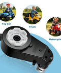 2 Pack 12V RS550 40000RPM High Speed Kids Ride On Car Motor Gearbox Electric Drive Engine Replacement, black gearbox close-up