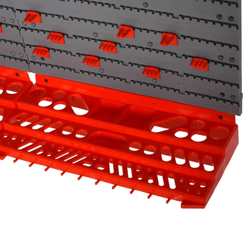 54 Piece Wall Mounted Pegboard And Shelf Tool Organizer Kit Slick Gray Storage Solution Hella Organize Your Garage Or Workshop Space With Top Tier Dream Setup Rack