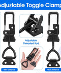 Six Pack Heavy Duty Toggle Latch Set 4003 Style With Lock Adjustable Up To 1320 Lbs Galvanized Iron With Black Coated Finish
