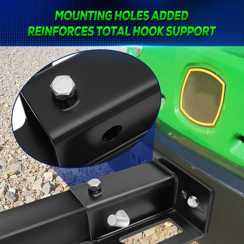 Heavy Duty 2 Inch Receiver Tow Hitch For Zero Turn Mowers, Golf Carts, ATVs And Trailers, Built Tough And Ready For Lawn Tractors, Garden Gear, And Farm Use On Any Terrain with mounting bolt