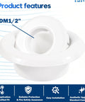 No Fluff Two Pack White Fire Sprinkler Trim Rings Delivering A Slick Recessed Profile For Crisp Ceiling Integration Solid 1/2 Inch Escutcheon Plates close-up view.