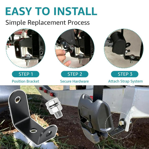 Installation process for Heavy Duty Strap Mounting Bracket Kit 1 Pair For G2 Retractable Transom Straps Three Sided Mounting Hardware