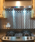 Kitchen with 10 Pack Self Adhesive Metal Backsplash Tiles For Kitchen Or Bathroom Peel And Stick 12 By 12 Silver Aluminum DIY Friendly Dry