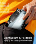 Person placing folded 2K HD Camera Drone With FPV For Adults in pocket, highlighting compact, beginner-friendly design.
