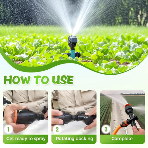 360 Degree Rotating Lawn Sprinkler For Your Yard And Garden Irrigation With Dual High Pressure Jets Reaching 33 To 79 Feet in operation