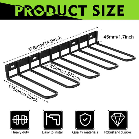 Power Tool Organizer Wall Mount With Adjustable Design For Garage Storage, showing dimensions and heavy-duty metal rack