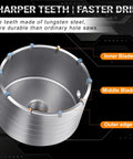 8 Piece Masonry Hole Saw Kit For Concrete And Brick 2 Inch Core Bits With Carbide Tungsten Steel Blades SDS Plus Core Bits