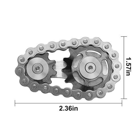 Metal Bike Chain Fidget Spinner With Sprocket Design And Stainless Steel Bearings For Ultra Smooth Spin Stress Relief And Anxiety Reduction Fidget Toy Finger Spin Gear For EDC Dope Gift For Teens And Adults
