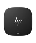 Thunderbolt G4 Docking Station Powering Dual Monitors, USB-C And Hdmi Hub With 120W Fast Charging, Solid Ethernet Port, Totally No Sweat Desk Adapter For Killer Professional Setups, top view of sleek black dock.