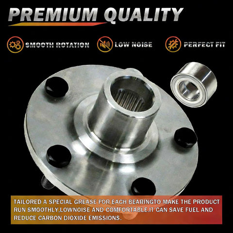 Front Wheel Bearing Hub Assembly 5 Lug Fit For Lexus ES330 ES350 Toyota Avalon Camry Venza Sienna Solara Highlander 510063 Replacement Drop In Ready To Install shown in premium metal with five lugs.