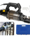 Etsuosy Portable Hydraulic Rebar Cutter, automatic knife return, electric machine for cutting steel rods up to 28 mm diameter.