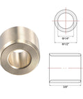 Cast Brass Heavy Duty Self Lubricating Sleeve Bearing With 1/4 Inch Bore, 1/2 Inch OD, 3/8 Inch Length, showing dimensions and material