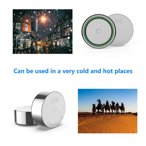 Hassle Free High Capacity Alkaline Button Batteries 40 Pack Real Deal Fit For LR41 AG3 L736 392 384 192 Reliable 1.5V Coin Cells on a snowy street