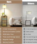 Comparison of Rustic End Table Lamp With USB Charging Port And Power Outlet, 3 Tier Storage Shelves, adjustable light features