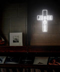 Jesus Saves Neon Sign Cross LED Light 3D Art Wall Decor 20x14 In Lit Night Glow For Church Home Window Memorial Gift Christian Birthday Wedding Decor Ideal Gift For Any Occasion