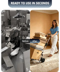 Heavy Duty Folding Hand Truck With Slick Telescoping Handle And Smooth Rolling Wheels Zero Fuss Portable Dolly Cart for easy moving and storage.