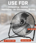 20-Inch Floor Fan And Wall Mount Air Mover For Home, Garage, And Job Site Use With High Velocity Airflow And Industrial Strength Cooling