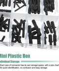 Awesome X Autohaux 113 Piece Car Vacuum Connector Set With All Sizes Of Barbed Hose Fittings, Tees, Reducers And Straight Connectors To Fix Your Automotive Piping Quick For Any Under Hood Repair Job., black nylon connectors in mini plastic storage box
