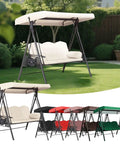 Weatherproof 75 By 47 Inch Universal 3 Seat Swing Canopy Replacement Top Cover For Outdoor Patio Garden Beige Top Only