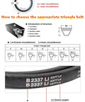 Type C Rubber Conveyor Belt For Power Transmission Drive V Belt 5861mm Long Heavy Duty Industrial Machinery Agriculture Compatible Durable High Performance Belt System Workhorse diagram showing V-belt measurement and sizes