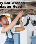 Mechanic using Pry Bar Wrench Adapter Head For One Half Inch Drive Ratchets And Breaker Bars, Crowbar Adapter With Adjustable Angle