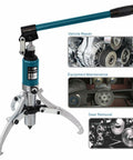 5 Ton Hydraulic Gear Puller With Wheel Bearing Separator 3 In 1 Pump And Oil Tube Drawing Machine in use for vehicle gear removal