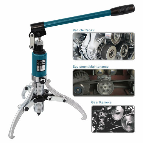 5 Ton Hydraulic Gear Puller With Wheel Bearing Separator 3 In 1 Pump And Oil Tube Drawing Machine in use for vehicle gear removal