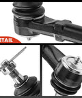 Front Inner And Outer Tie Rod End Kit For Chevy Express And GMC Savana Vans 2003 To 2020 Fixes Uneven Tire Wear And Steering Play Heavy Duty Steel Construction For Long Lasting Performance And Easy Install close-up of black and silver tie rod ends with grease fittings