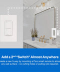 Smart Light Switch Kit With Wall Plate And Hub Plays Nice With Alexa Google Home And Apple HomeKit Single Pole Or 3 Way 5 Amp Neutral Required Control Multiple Lights From One Switch, wall switch near bathroom mirror
