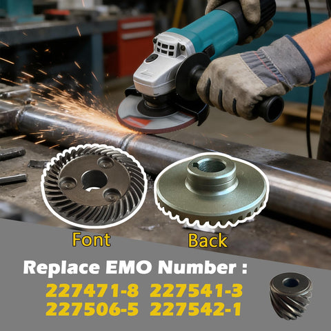 Spiral Bevel Gear Kit For Angle Grinder Replacement Part, Beefed-Up Heavy Duty Carbon Steel, Fits 9553NB 9554NB 9555NB 9557NB 9557PB 9558PB 9553HN 9555HN, Includes 227506-5 227471-8 And Replacement 227542-1 227541-3