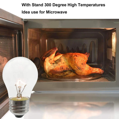 High Temp 40W Oven Light Bulb E26 Medium Base A15 2 Pack For Oven Stove Refrigerator Microwave 300 Degree Resistant