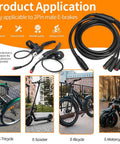 Electric Bike Cable 1 To 5 8 Pin Waterproof Ebike Connector Wire For Electric Bike Conversion Kit 150cm Length application
