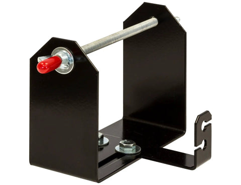 Rock Solid Commercial Trimmer Line Spool Holder Bracket with mounting hardware, heavy-duty design for tangle-free yard crew setup.