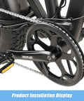 Universal 48T 52T Crankset For E Bikes With 170mm Aluminum Arm Tough Double Chain Guard on a bike installation