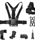 Grab-and-Go Chest Strap Mount And Head Strap POV Kit For Vlog And Action Cameras, Phone Clip Fits 4-7 Inch Phones, GoPro, DJI Osmo