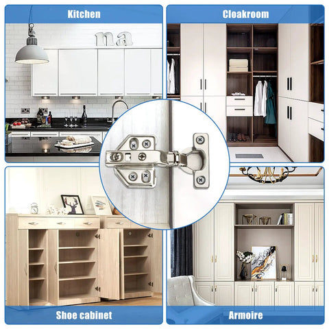 Two Pack 26mm Mounting Holes Soft Close Cabinet Hinges With Screws 90 To 110 Degree Full Overlay Concealed Kitchen Cupboard Hinges