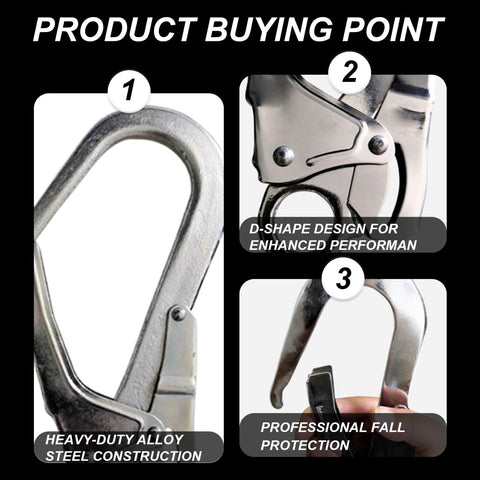 Heavy Duty D Shape Snap Hooks With Alloy Steel Build Pro Grade Quick Locking Mechanism close-up details image