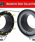 SnapMag 10 Piece Magnetic Dust Collection Starter Kit For Four Inch Hoses And Ports featuring two magnetic fittings with ABS bodies.