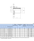 Guide diagram and specifications for Sleek Low Profile LMH12UU Linear Bearing Cut Flange Design for CNC and 3D printers.
