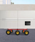 Beefy All Terrain 6 Wheel Moving Dolly For Heavy Furniture, 1200 Lbs Capacity, Rugged Carbon Steel Frame With Durable Rubber Wheels, Heavy Duty Furniture Mover For Safe Lifts, Easy Glide, Ideal For Home, Shop, And Warehouse, supporting a large cabinet