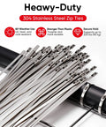 52-Piece 304 Stainless Steel Zip Tie Kit With Unlock Tool And Industrial Scissors, 11.8 Inch Self-Locking Cable Ties