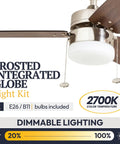 Dope 42 Inch Modern Farmhouse LED Ceiling Fan With Light Pull Chain Dual Mounting Options Dual Finish Blades Quiet Reversible Motor Brushed Nickel Ideal For Kitchen Bedroom Living Room with frosted integrated globe light and dimmable feature