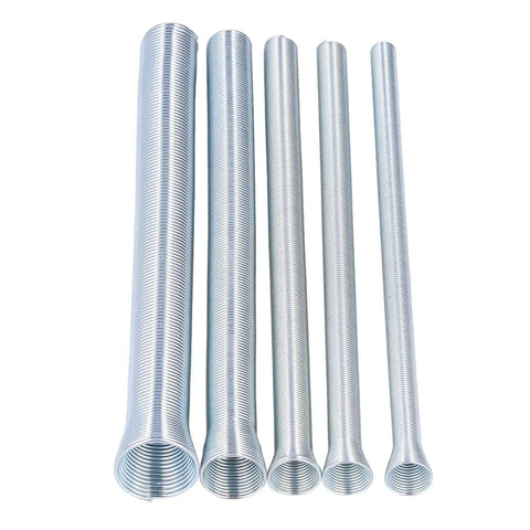 Pro Spring Steel Pipe Bender Kit 1/2 In 5/8 In for soft copper tubing, five metal bending springs in various sizes.