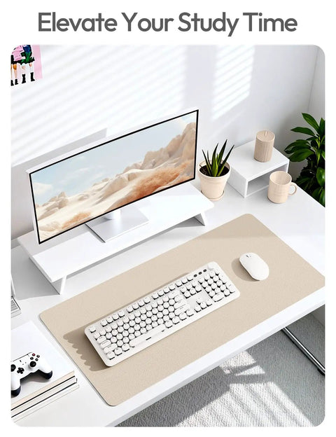 Leather Desk Pad Protector For Home Office, Big Non Slip PU Leather Desk Mat, Waterproof Writing Pad for laptop setup