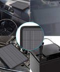 10W Solar Trickle Charger Portable Battery Maintainer with SAE quick connection and three terminal options in use