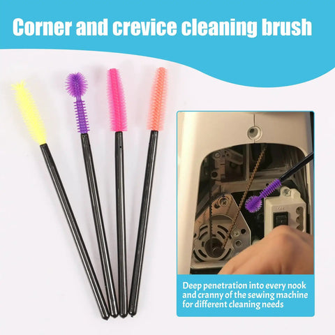 Handy 14Pcs Sewing Machine Cleaning Kit Pro Grade Repair Tools With Double Headed Brush Tweezers And Screwdrivers, silicone brushes
