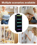 Kids Five Shelf Hanging Closet Organizer With Weekday Dividers Slick Storage Rack for organized clothing in black color